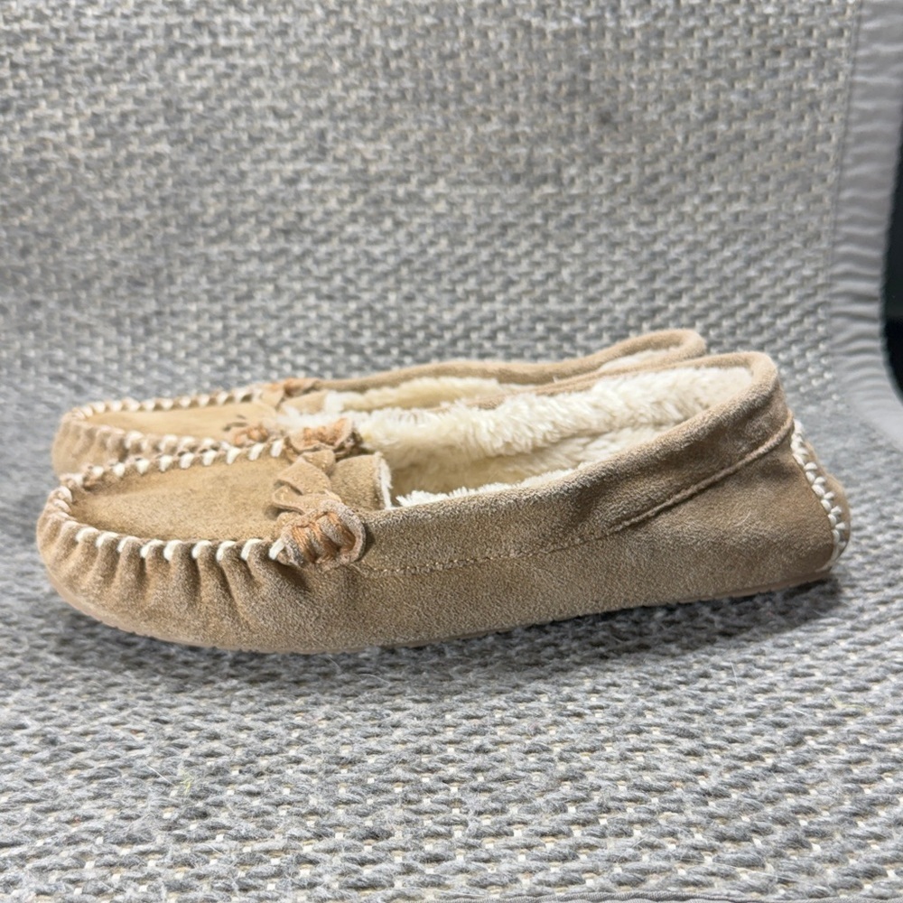 Minnetonka Tan Suede Moccasins Women's 10 - Picture 4 of 7
